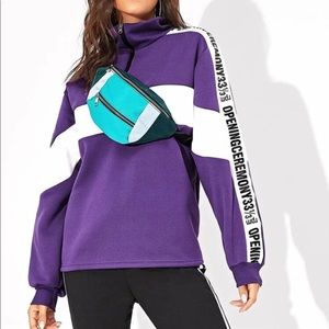 Women's Purple Half Zip Sweatshirt